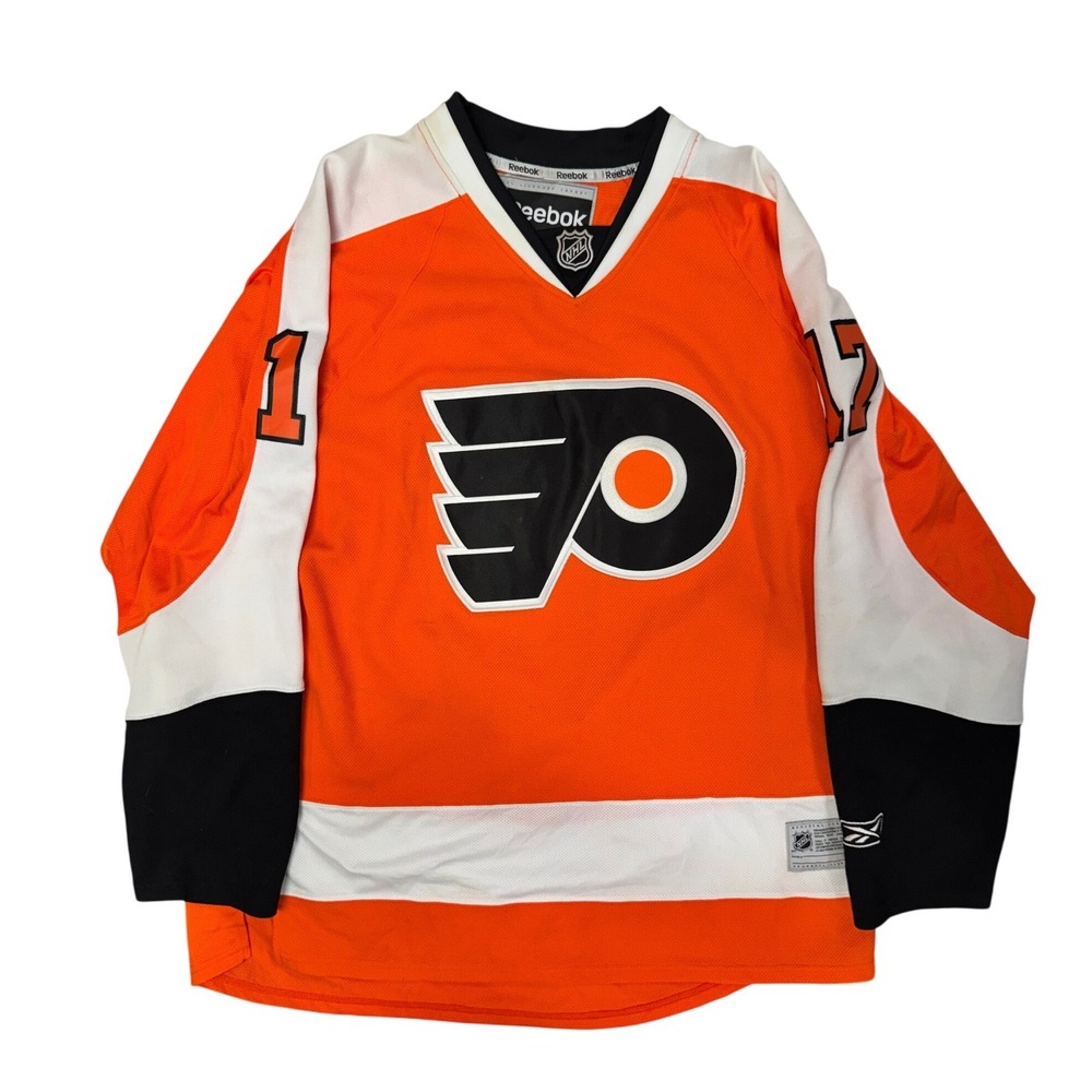 Reebok Philadelphia Flyers Jeff Carter #17 NHL Jersey Mens XL Orange Stitched